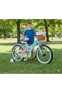 16 Jant Bisiklet Hawaii Hasır Sepetli, Deri Elcikli Çocuk Bisikleti, 4-6 Yaş Çocuk Bisikleti